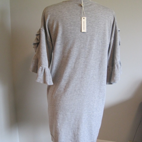 New Max Studio Gray Knit Dress Size Medium - Picture 4 of 7